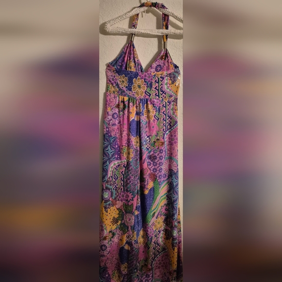 Colorful Womens Floral Maxi Dress - Picture 2 of 5